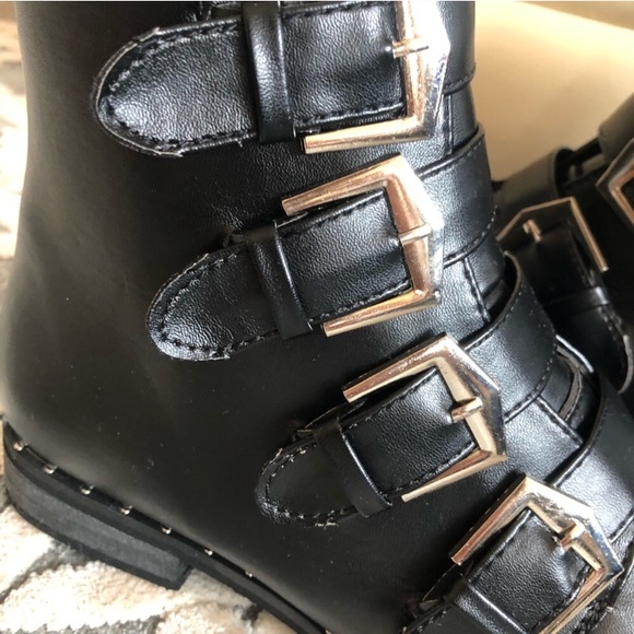 SIZE 6 NEW BLACK BOOTS WITH BUCKLES - Picture 8 of 9
